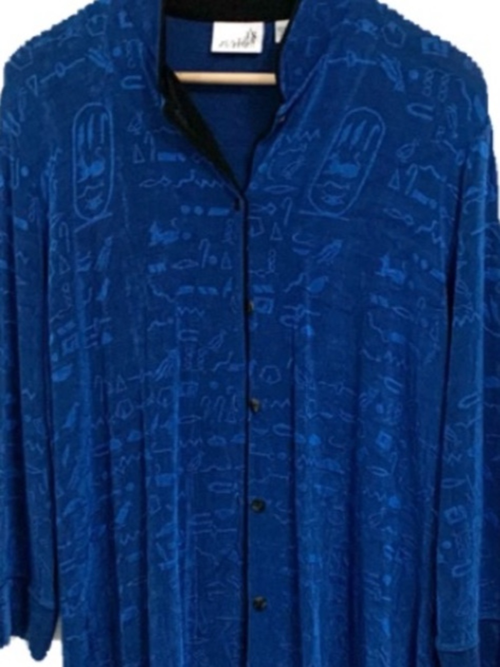 Chicos Egyptian Cat Textured Button RARE Shirt Top - 2 - L/12